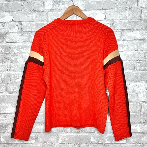 Vintage Profile Sports Wool Sweater w Stripes fits Medium Cleveland Browns 70s - Picture 7 of 9